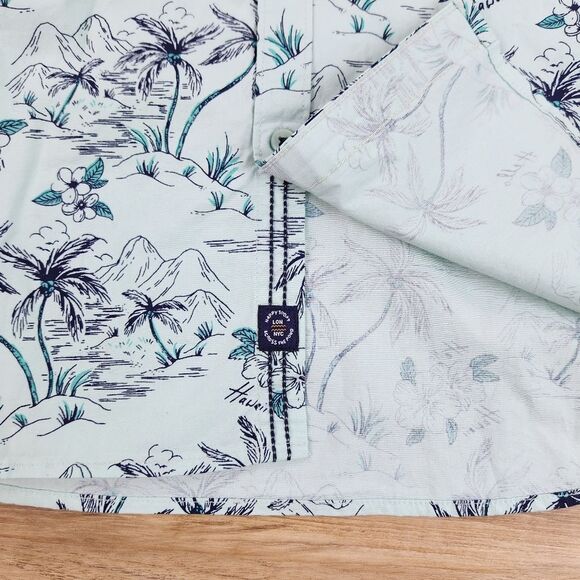 🔹️NWT Across The Pond Mint Tropical Button Short Sleeve Shirt Men's Large - Picture 9 of 14